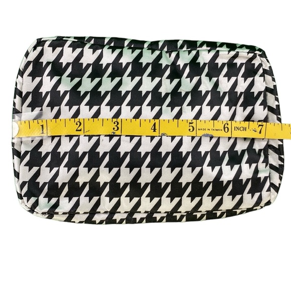 Nadia Rima Black and White Houndstooth Print Collapsable Makeup Bag - Picture 8 of 15